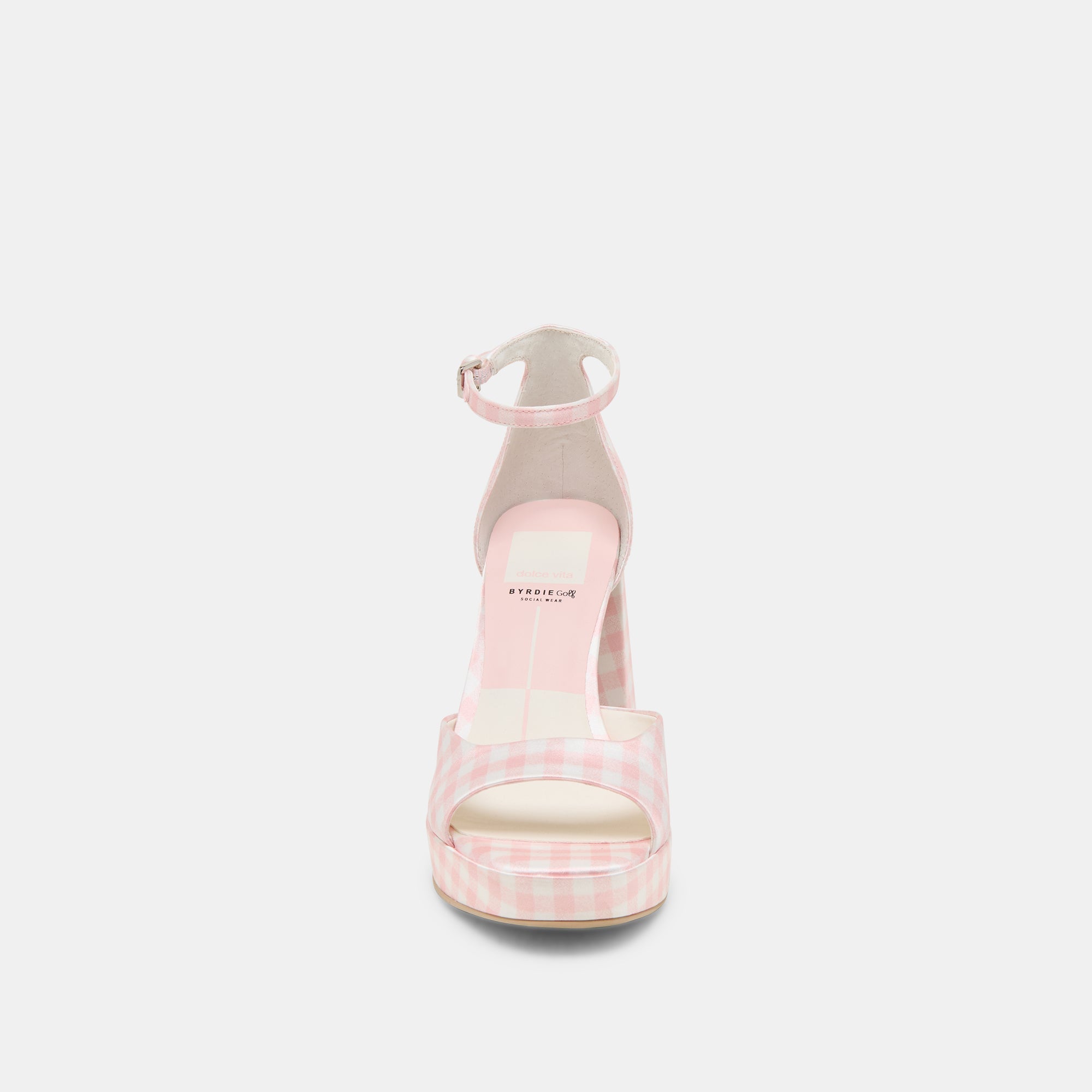 Dolce Vita SHOES | Reyes X Byrdie Golf Pink Plaid Gingham Heels