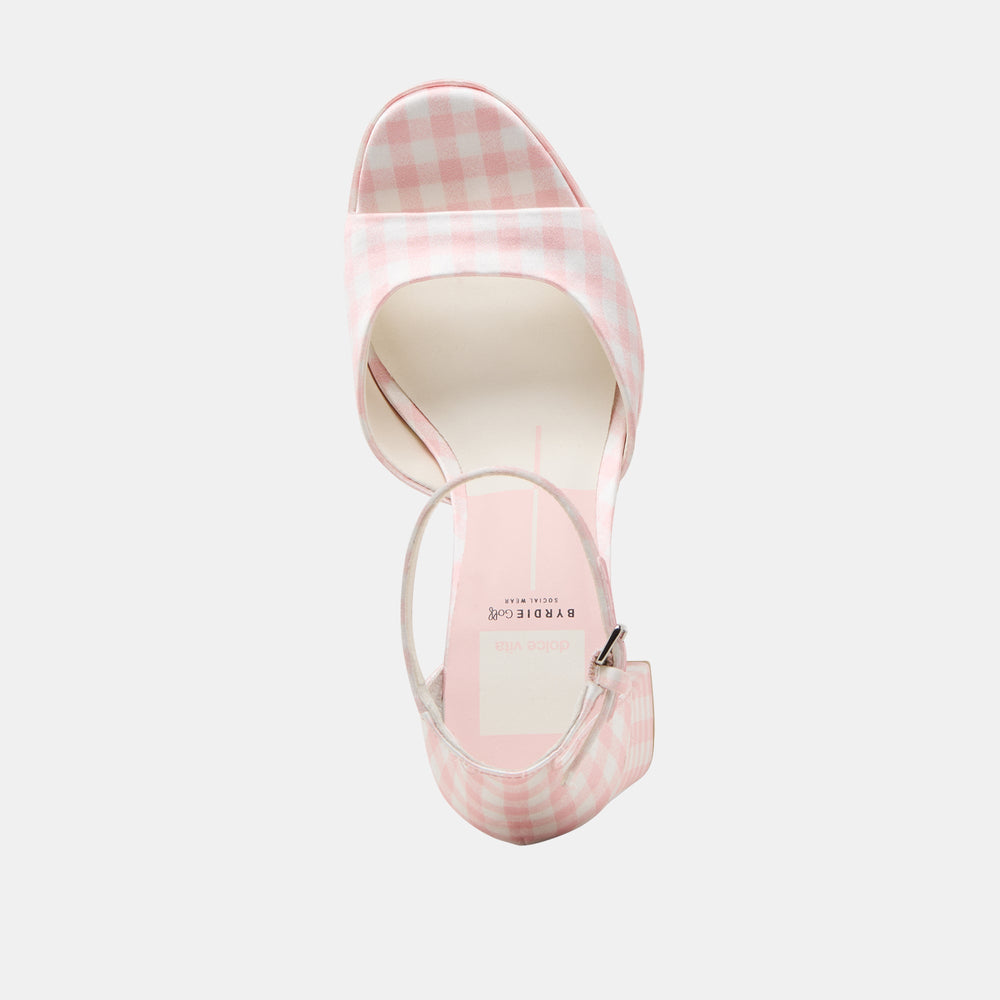 Dolce Vita SHOES | Reyes X Byrdie Golf Pink Plaid Gingham Heels