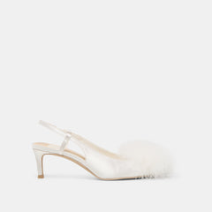 Dolce Vita SHOES | Kamy True White Satin Heels