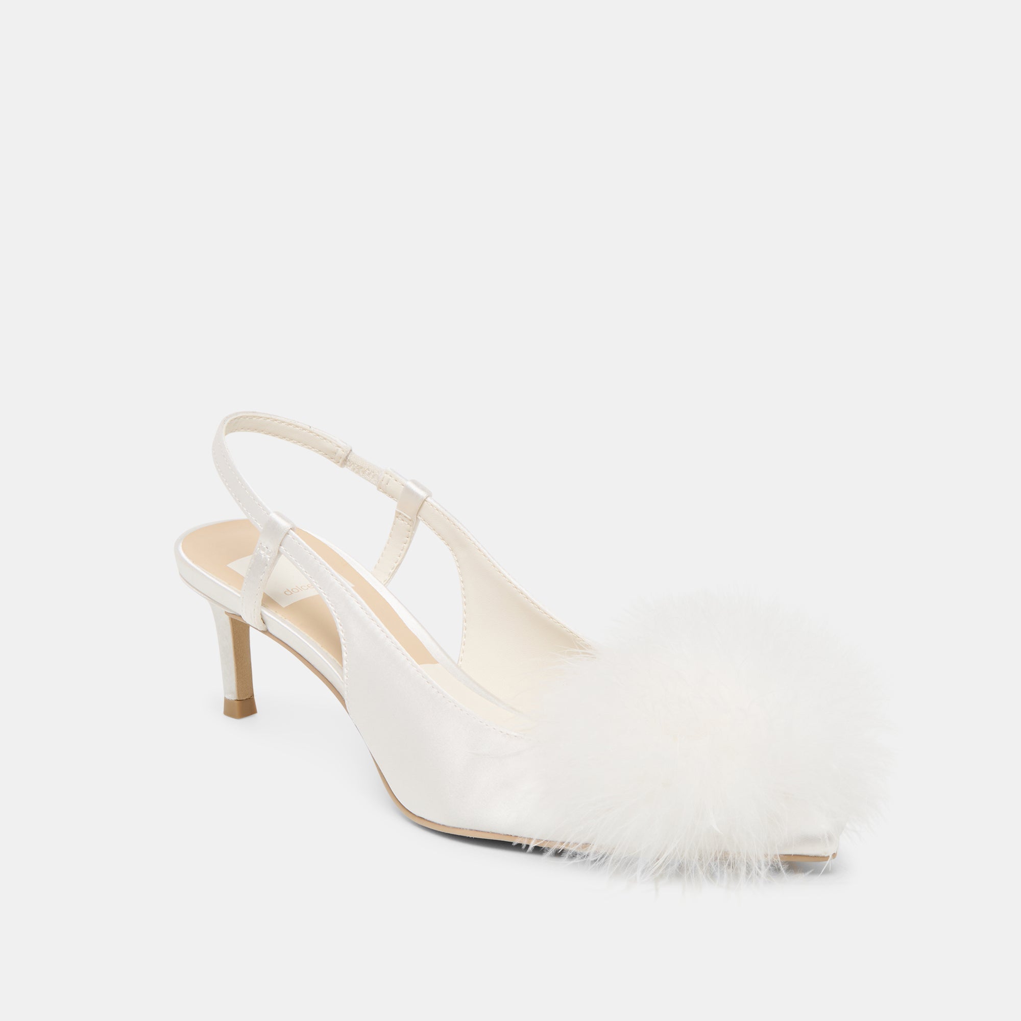 Dolce Vita SHOES | Kamy True White Satin Heels