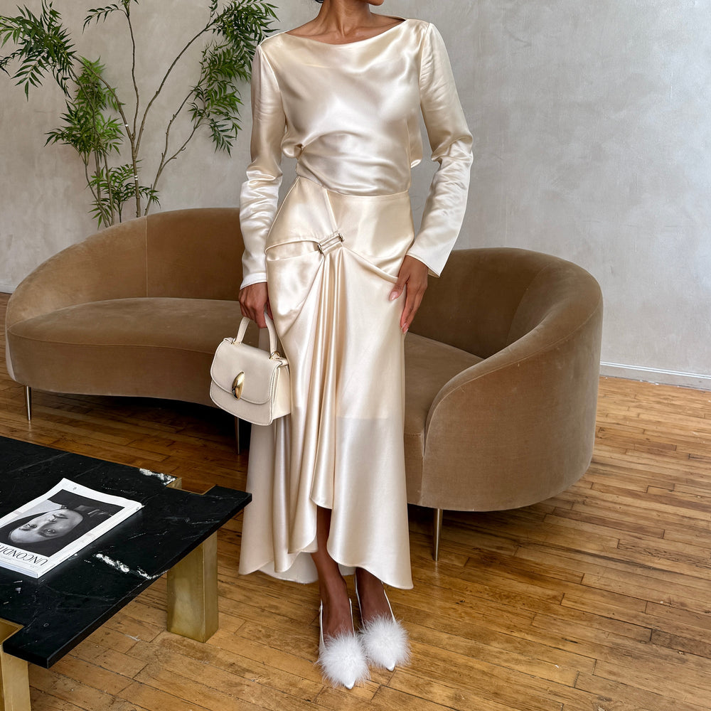 Dolce Vita SHOES | Kamy True White Satin Heels