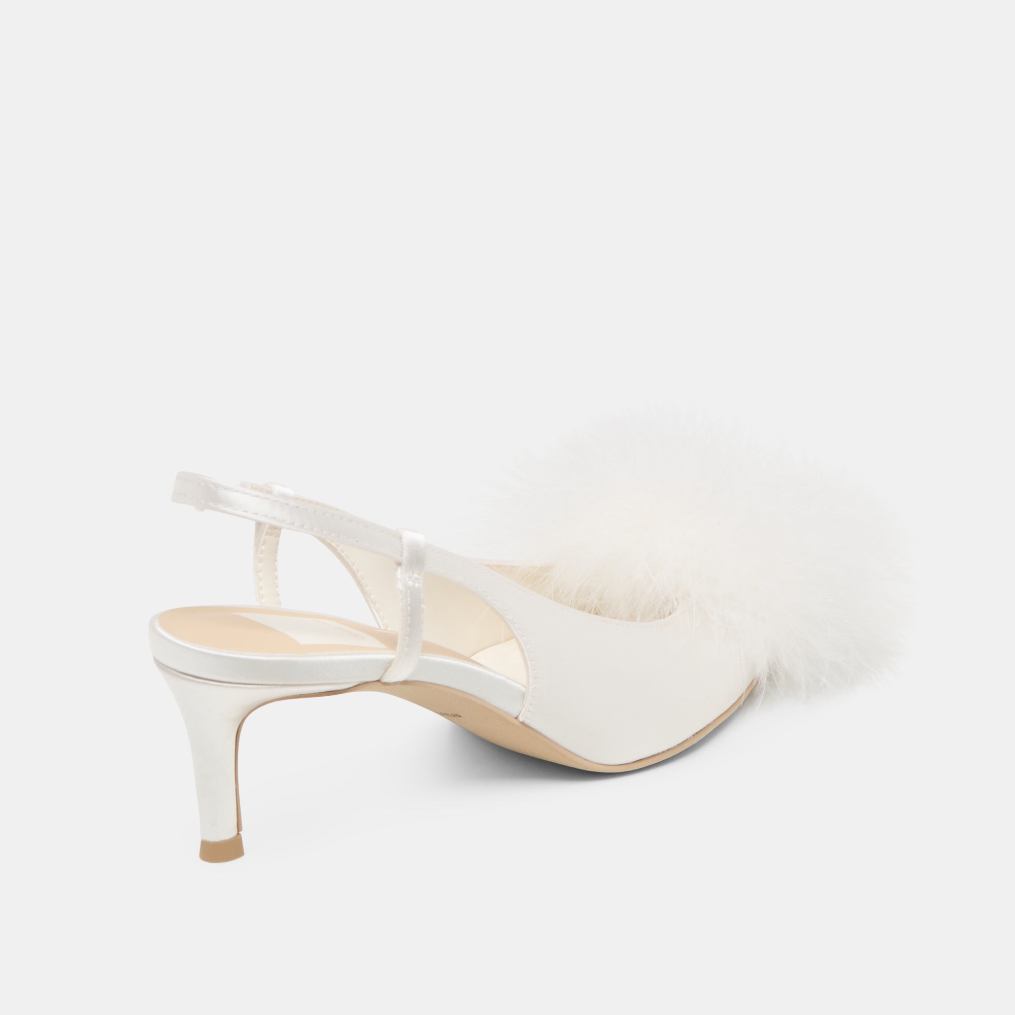 Dolce Vita SHOES | Kamy True White Satin Heels