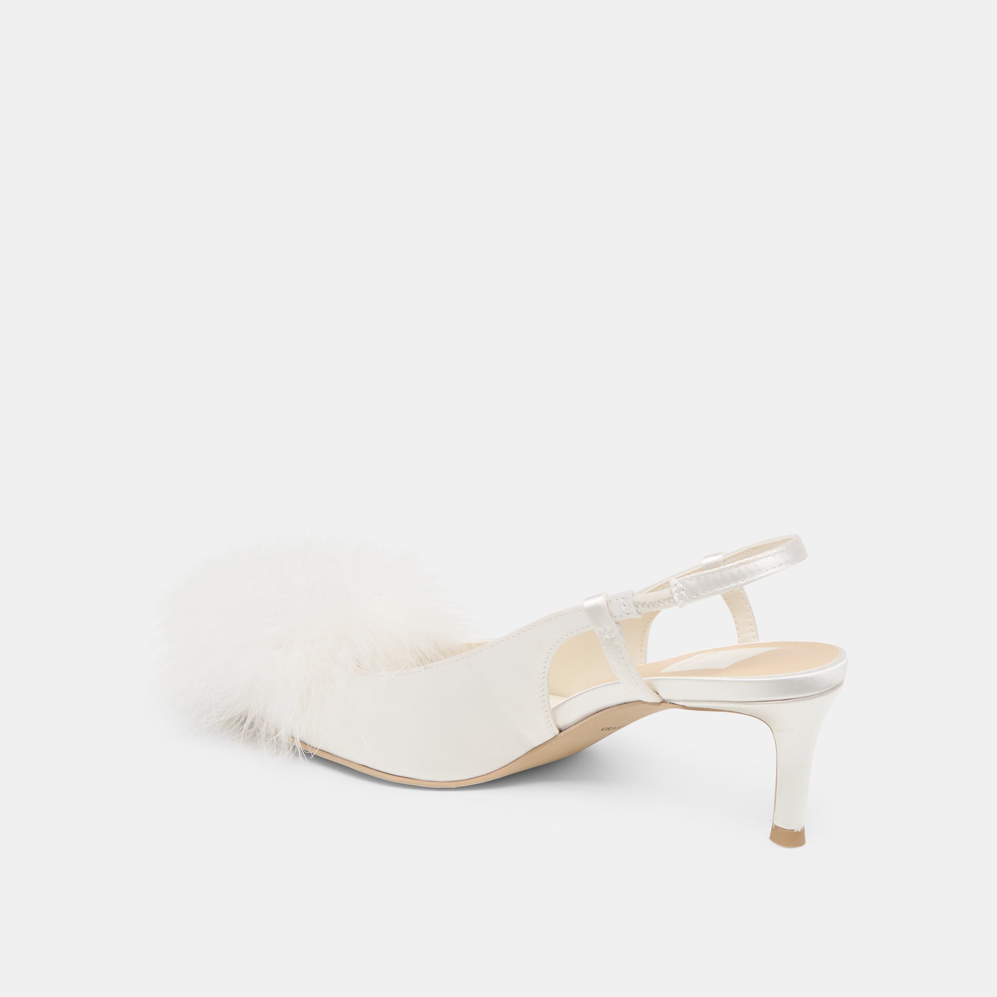 Dolce Vita SHOES | Kamy True White Satin Heels
