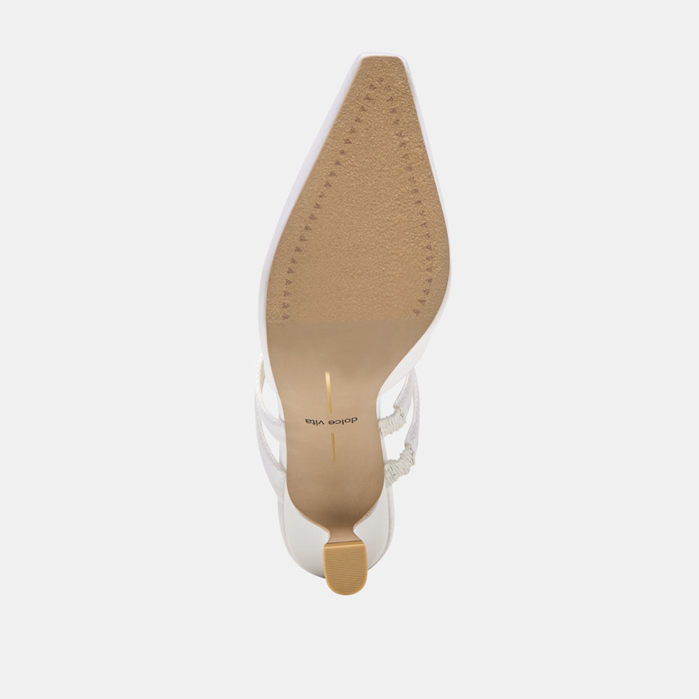 Dolce Vita SHOES | Linore True White Satin Heels