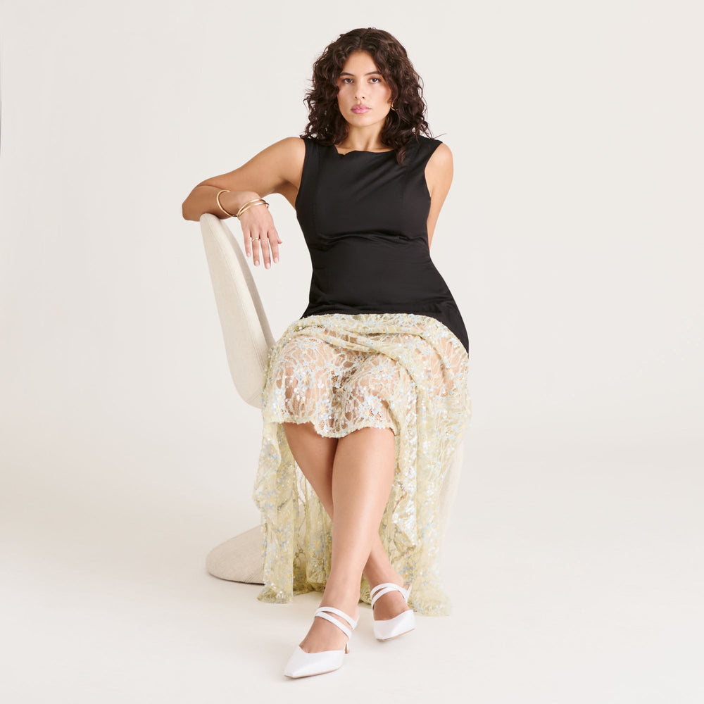 Dolce Vita SHOES | Linore True White Satin Heels