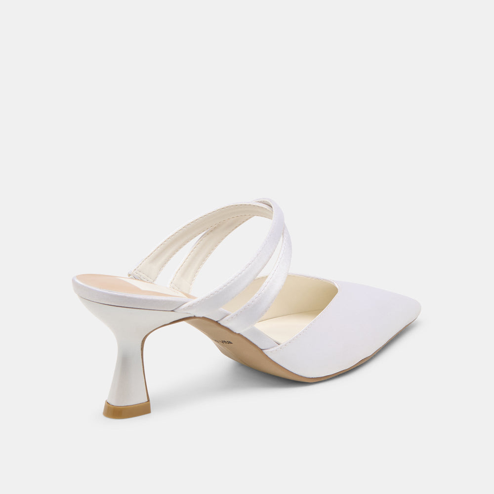 Dolce Vita SHOES | Linore True White Satin Heels