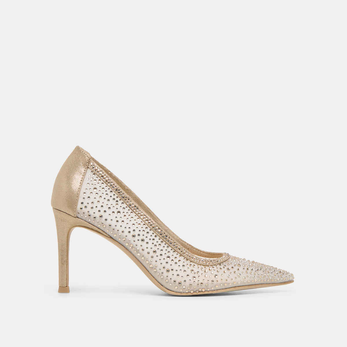 Dolce Vita SHOES | Kashe Crystal Lt Gold Mesh Heels