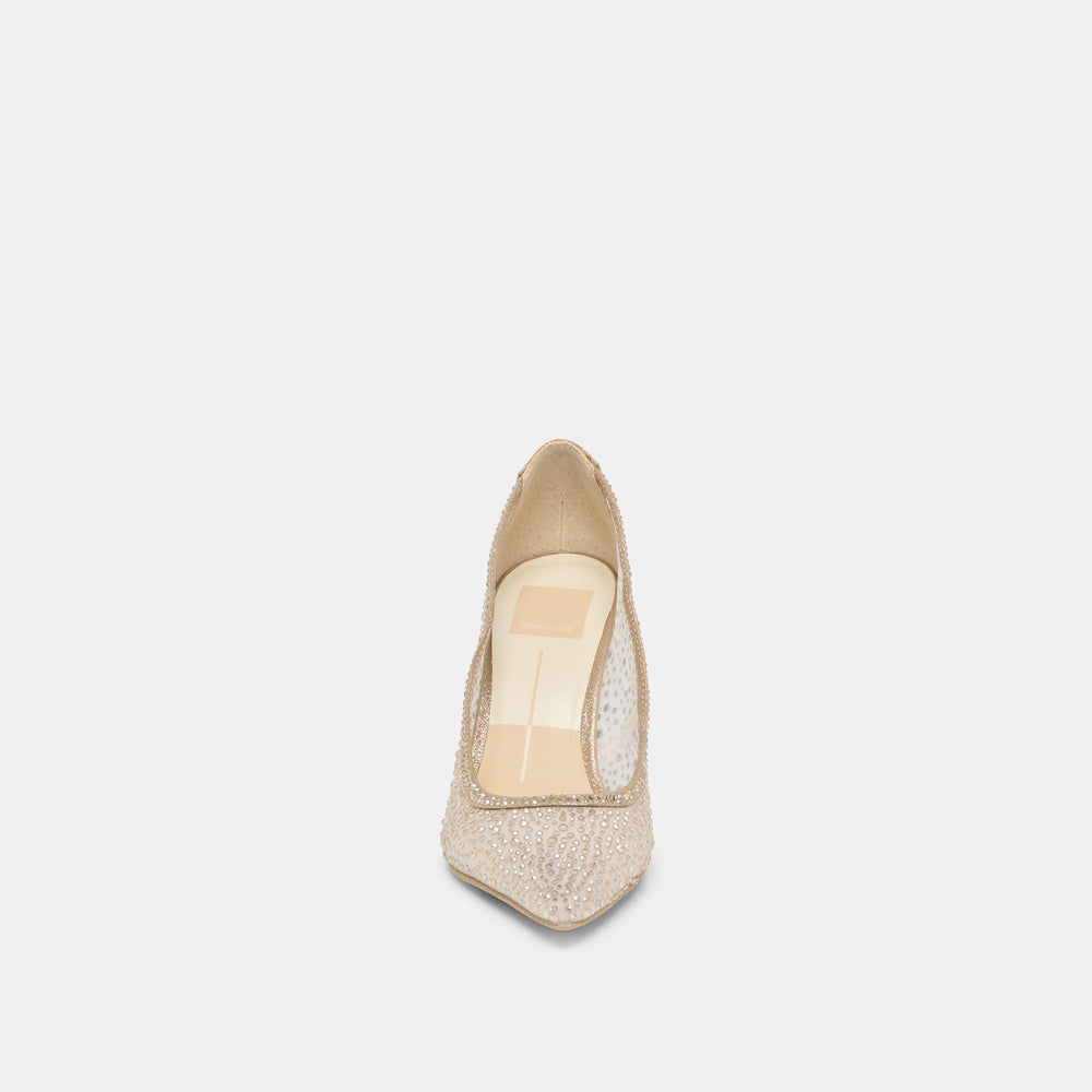 Dolce Vita SHOES | Kashe Crystal Lt Gold Mesh Heels