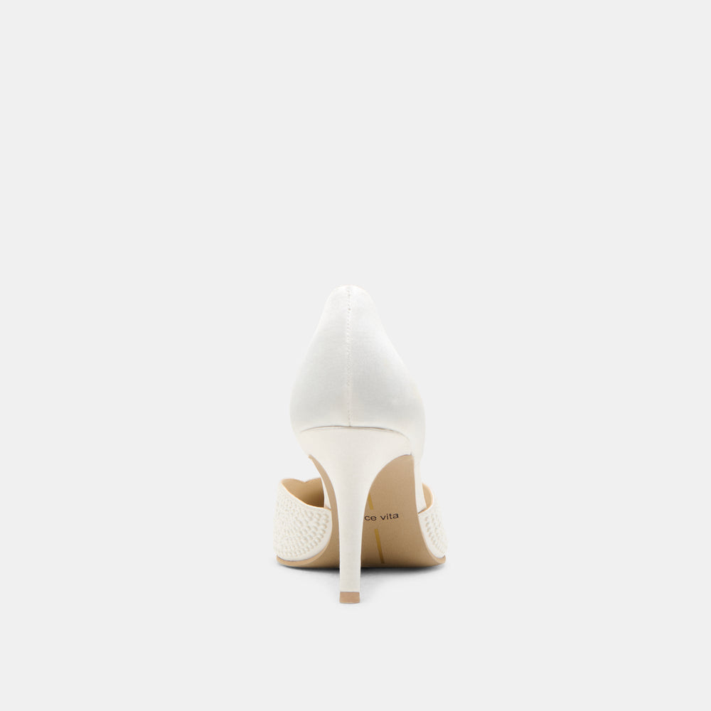 Dolce Vita SHOES | Eloy Pearl Off White Satin Heels