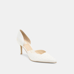 Dolce Vita SHOES | Eloy Pearl Off White Satin Heels