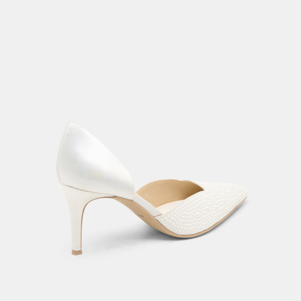 Dolce Vita SHOES | Eloy Pearl Off White Satin Heels