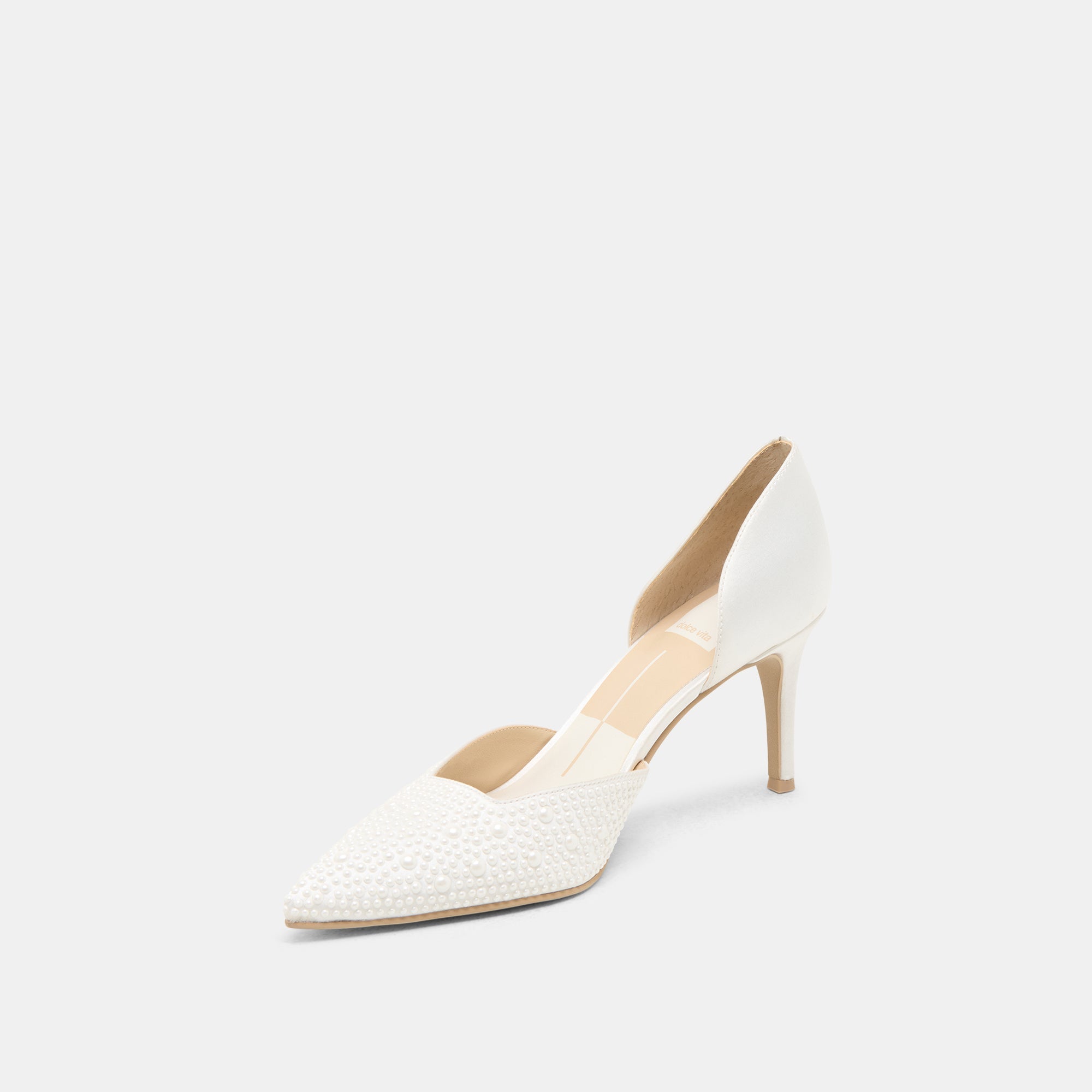 Dolce Vita SHOES | Eloy Pearl Off White Satin Heels