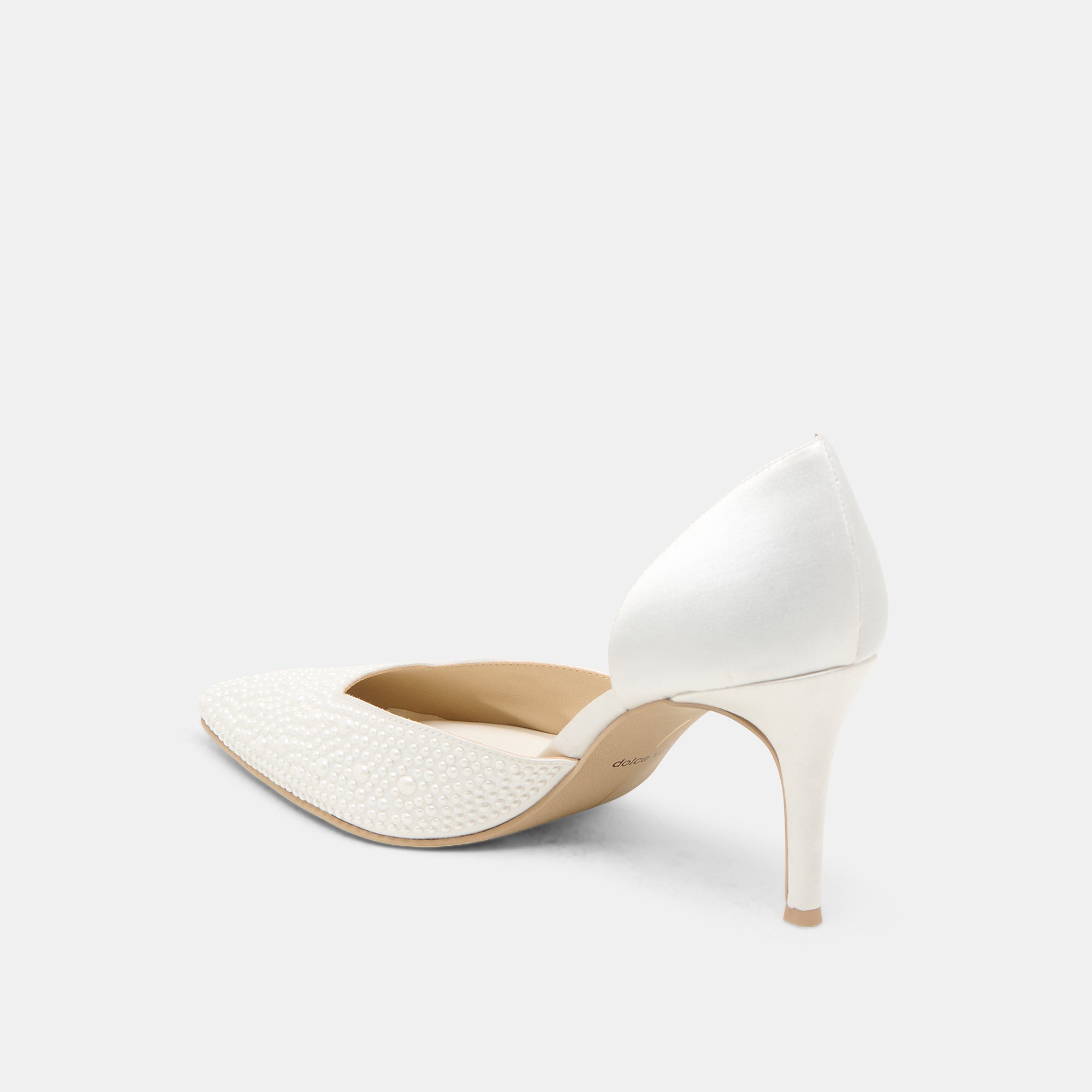 Dolce Vita SHOES | Eloy Pearl Off White Satin Heels