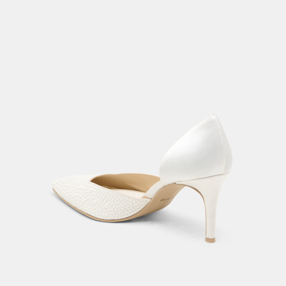 Dolce Vita SHOES | Eloy Pearl Off White Satin Heels