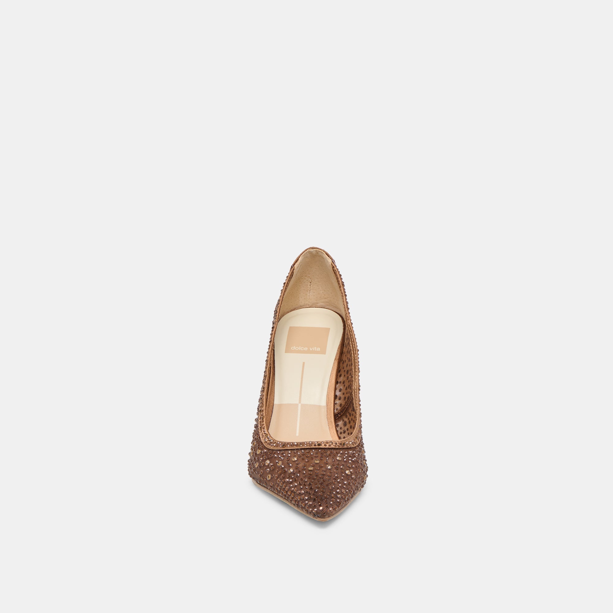 Dolce Vita SHOES | Kashe Crystal Mid Brown Mesh Heels