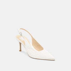 Dolce Vita SHOES | Elasi Pearl Off White Satin Heels