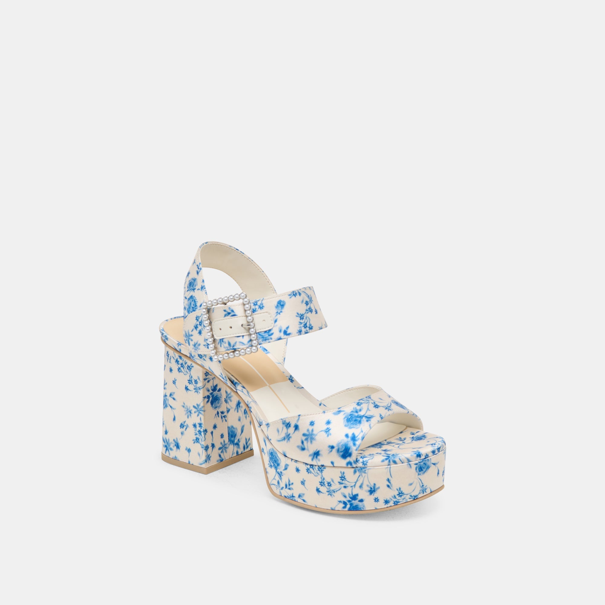 Dolce Vita SHOES | Bobby Pearl Blue Floral Satin Heels