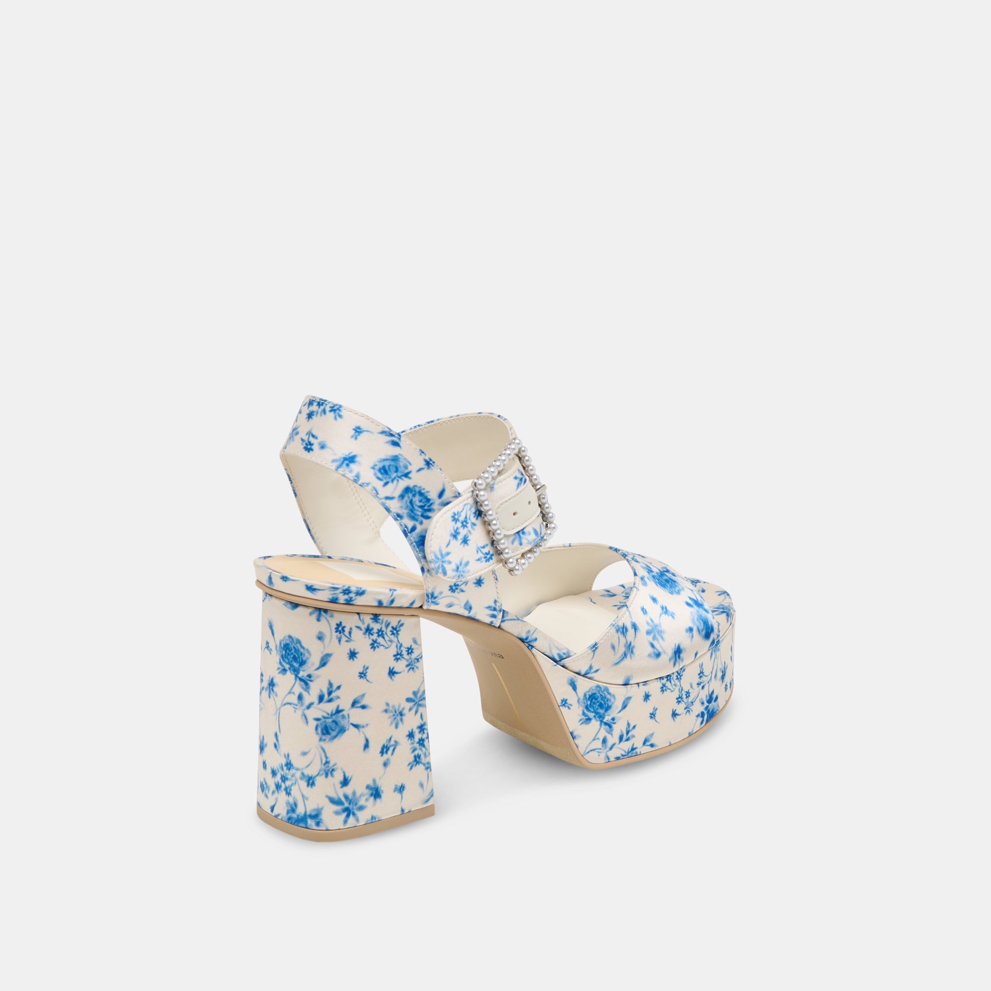 Dolce Vita SHOES | Bobby Pearl Blue Floral Satin Heels