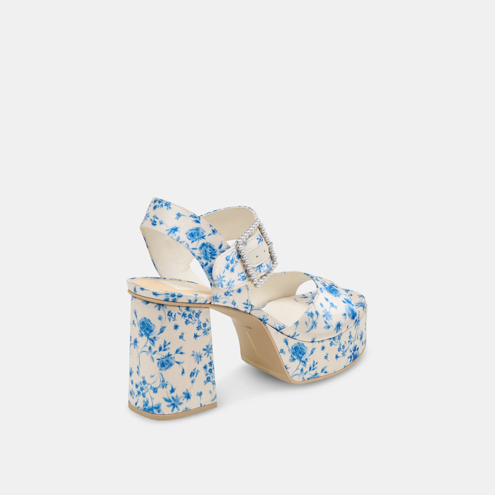 Dolce Vita SHOES | Bobby Pearl Blue Floral Satin Heels