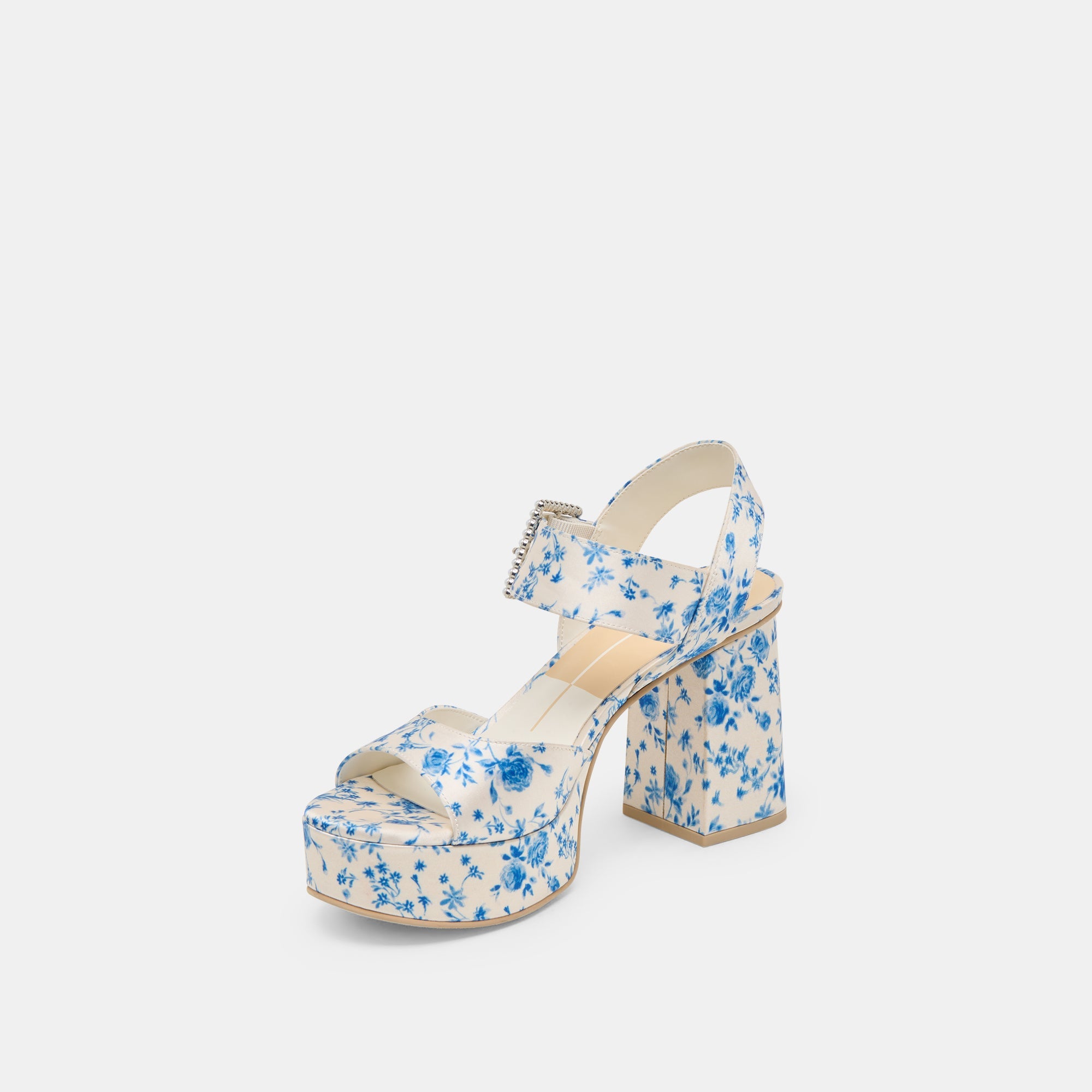 Dolce Vita SHOES | Bobby Pearl Blue Floral Satin Heels