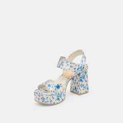 Dolce Vita SHOES | Bobby Pearl Blue Floral Satin Heels