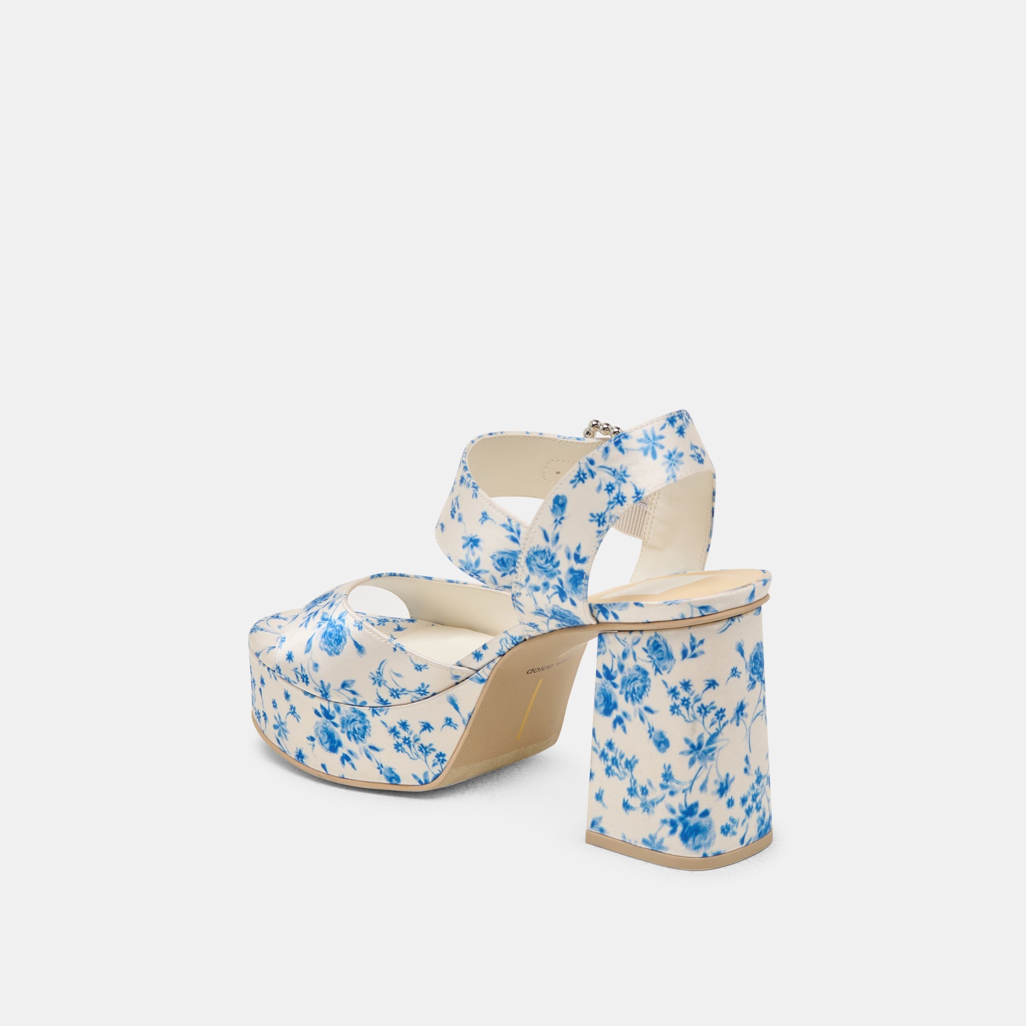 Dolce Vita SHOES | Bobby Pearl Blue Floral Satin Heels