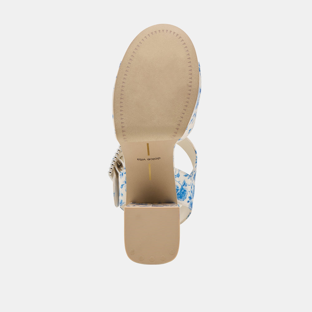 Dolce Vita SHOES | Bobby Pearl Blue Floral Satin Heels