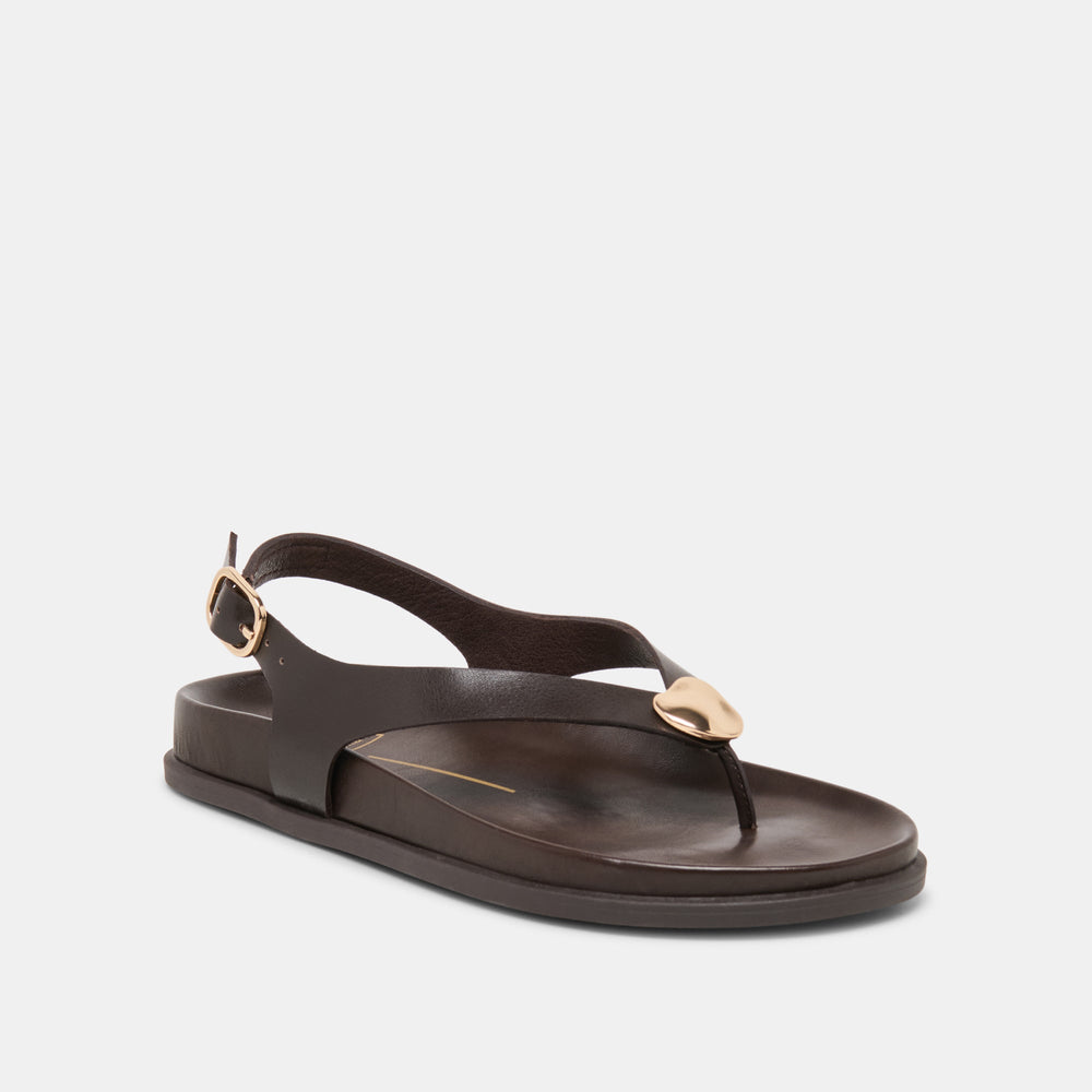 Dolce Vita SHOES | Jony Dk Brown Leather Sandals
