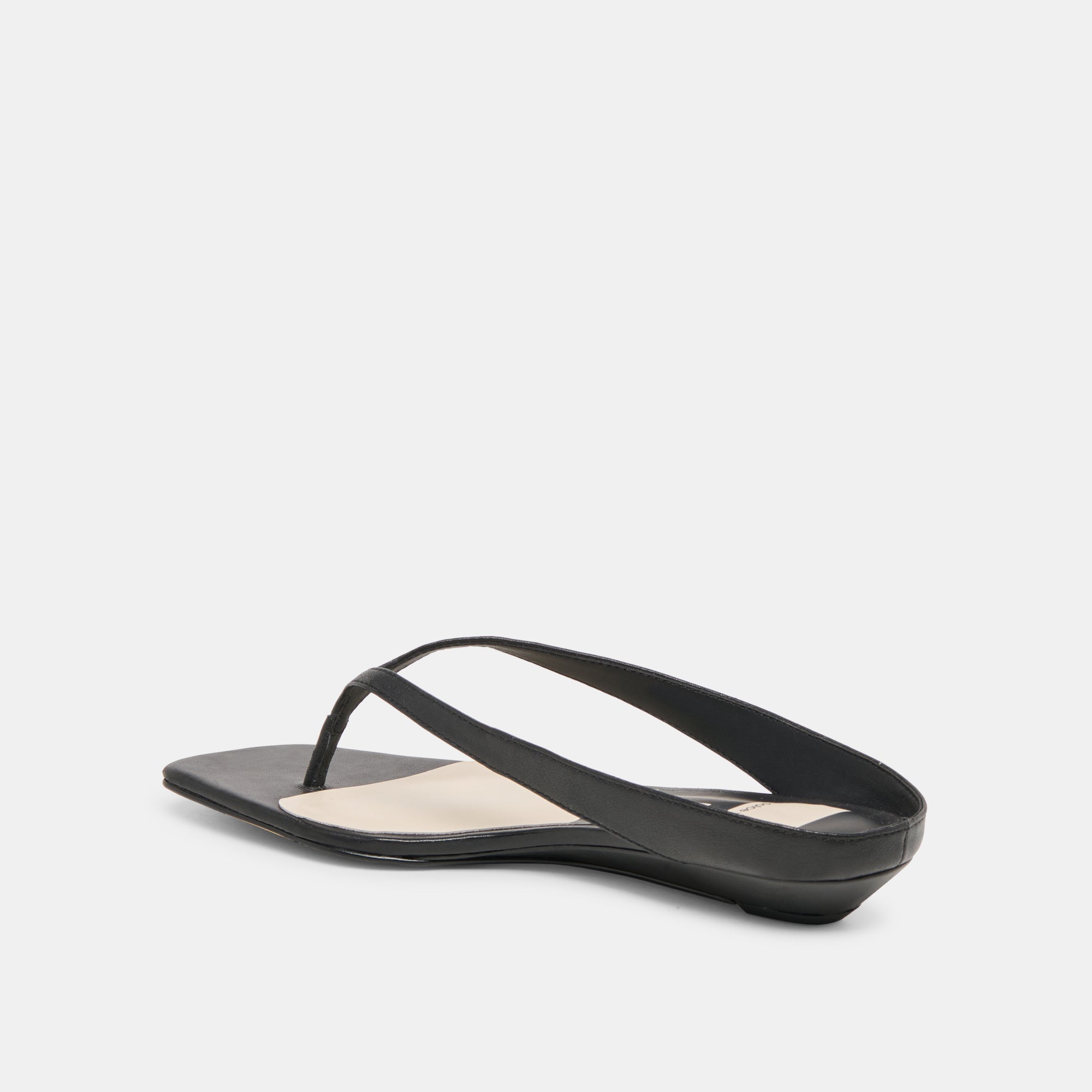 Dolce Vita SHOES | GIZEL Black Leather Thong Square-Toe Sandals