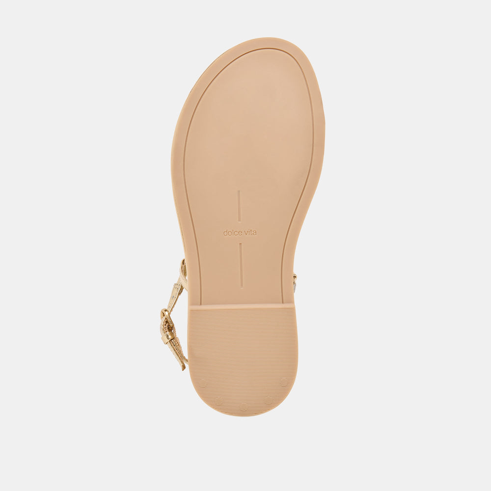 Dolce Vita SHOES | Dom Gold Distressed Leather Sandals