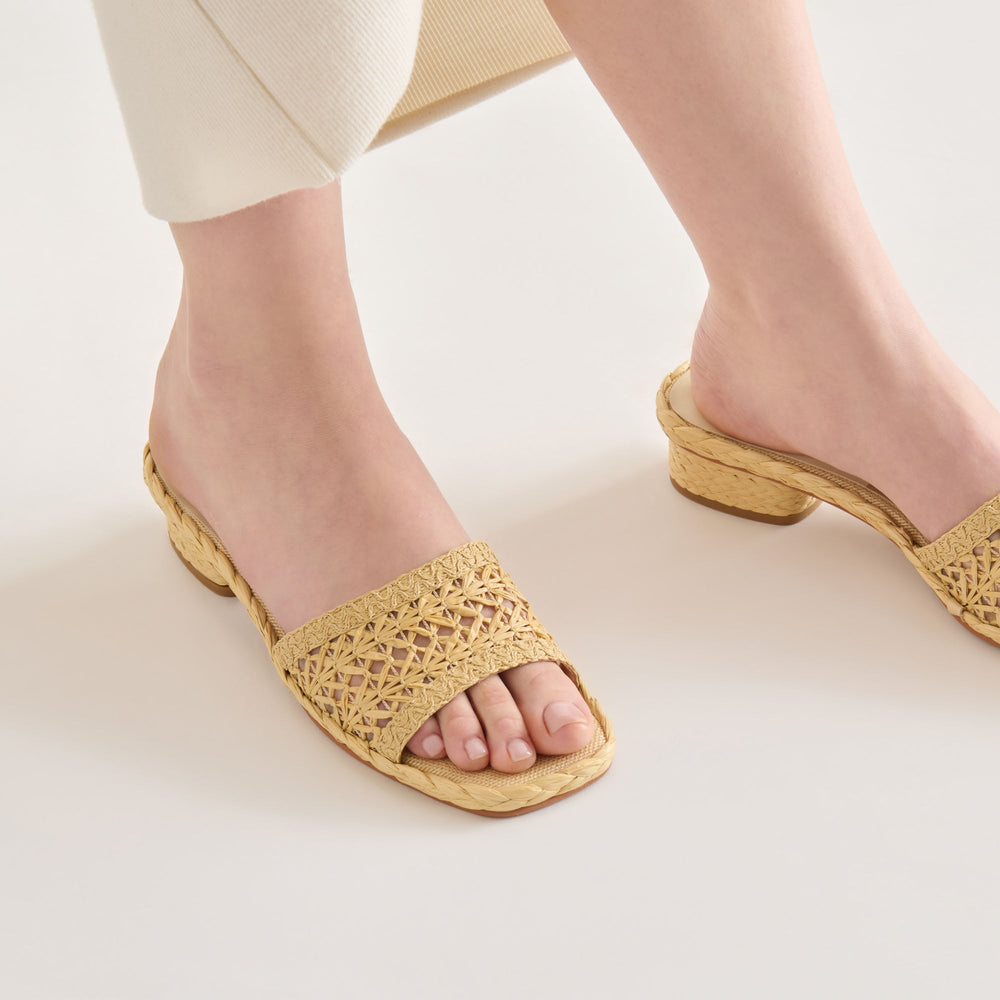Dolce Vita SHOES | Dixi Lt Natural Cross Hatch Raffia Sandals
