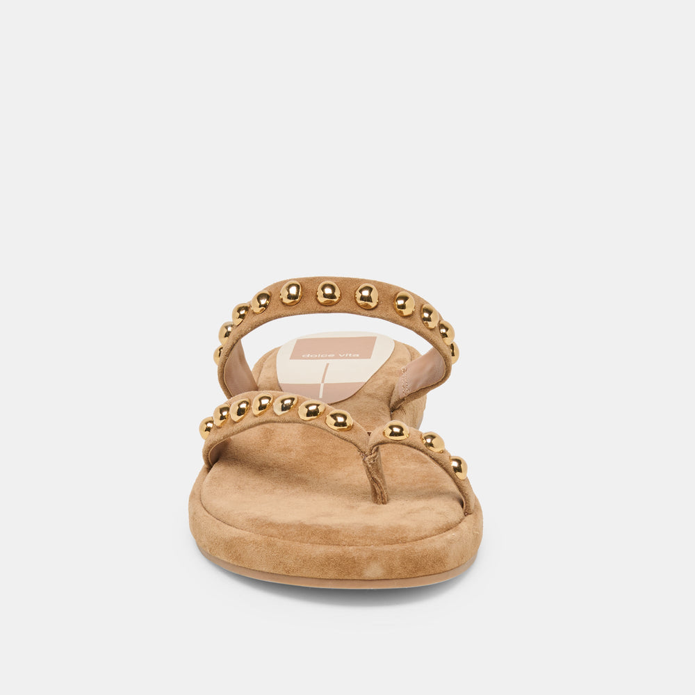 Dolce Vita SHOES | Amary Stud Lt Brown Suede Sandals