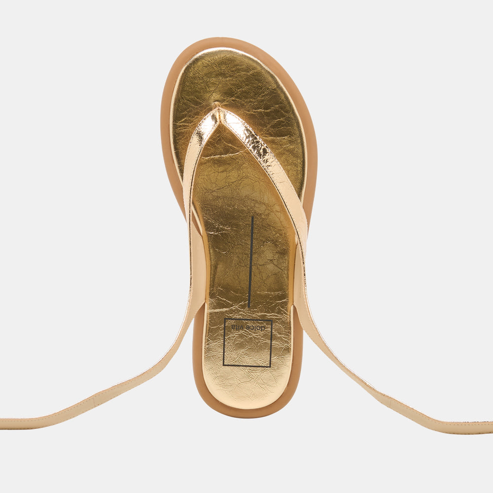 Dolce Vita SHOES | Jayden Gold Distressed Leather Sandals