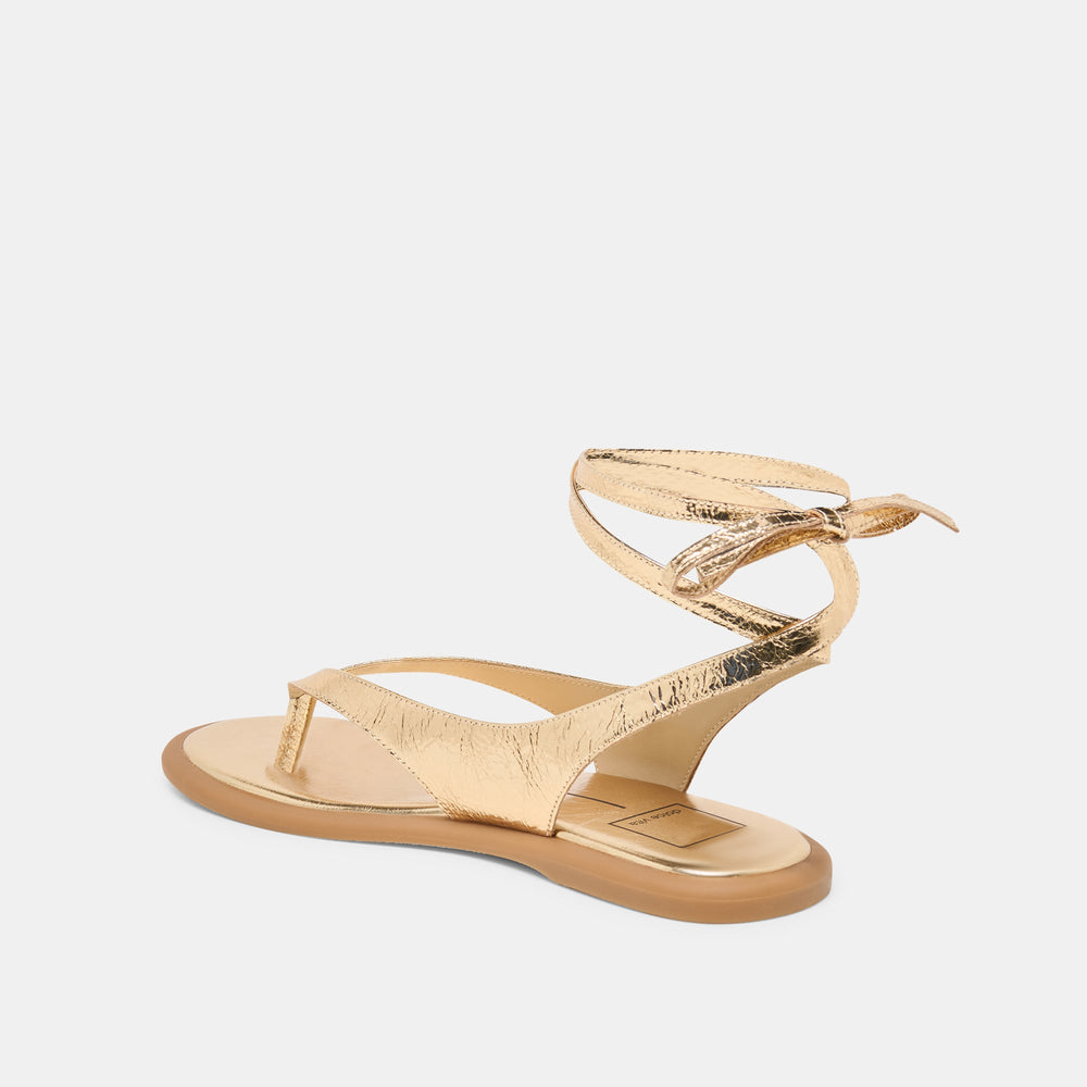 Dolce Vita SHOES | Jayden Gold Distressed Leather Sandals