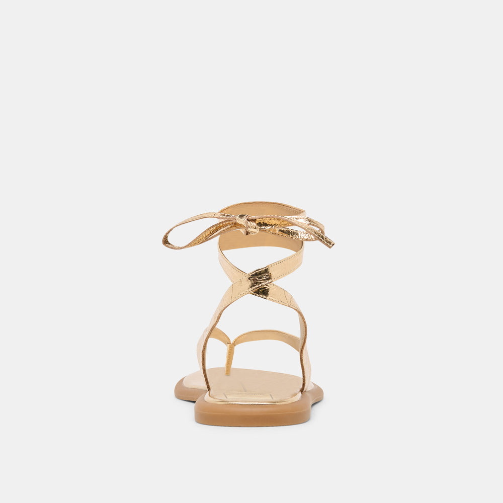 Dolce Vita SHOES | Jayden Gold Distressed Leather Sandals