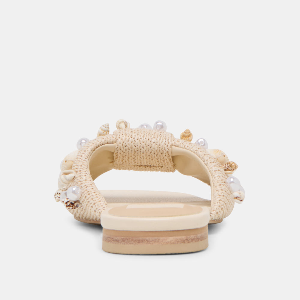 Dolce Vita SHOES | Lizza Oatmeal Beaded Raffia Sandals
