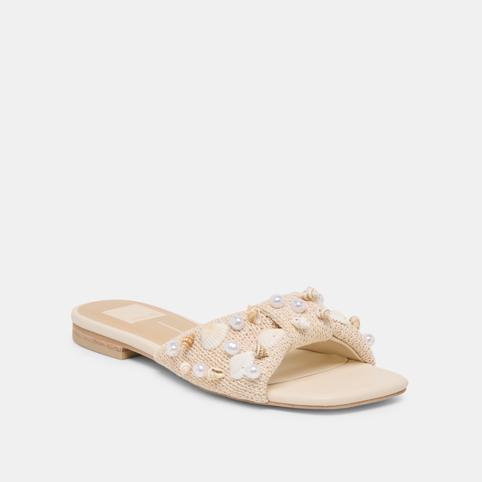 Dolce Vita SHOES | Lizza Oatmeal Beaded Raffia Sandals