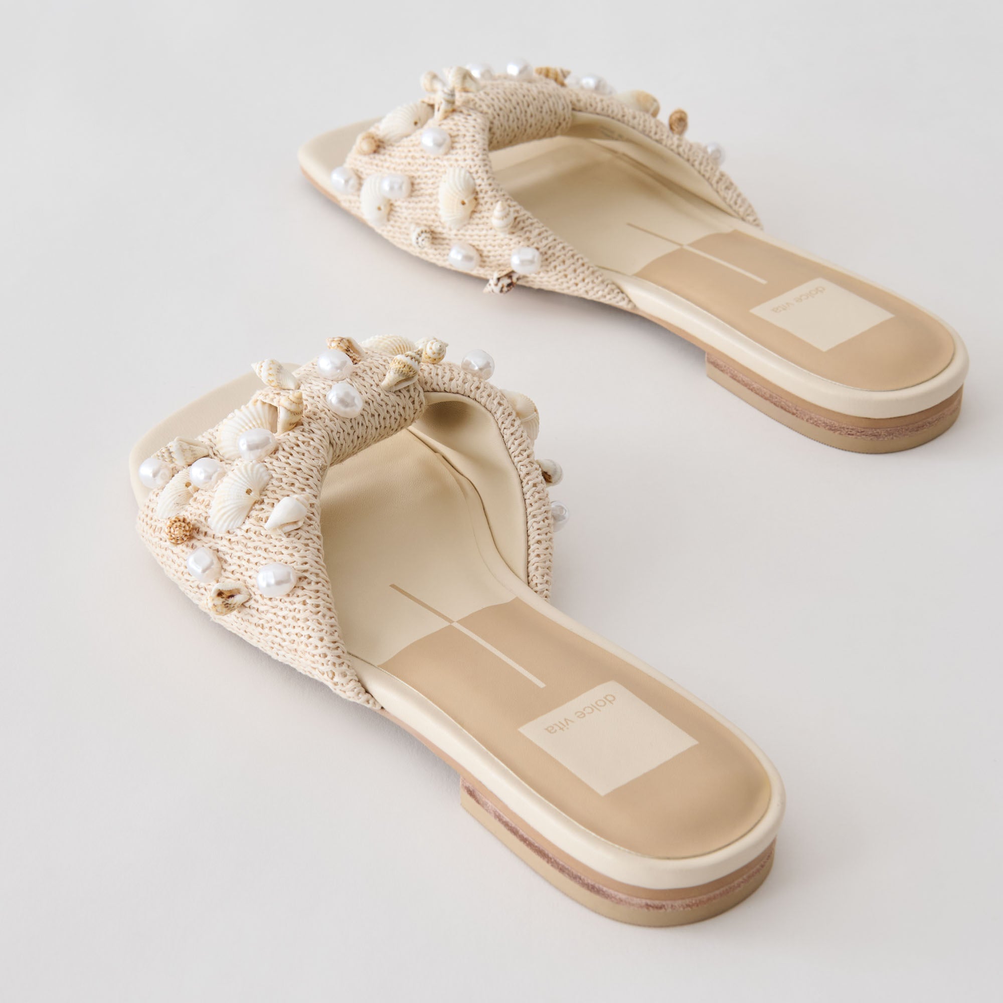 Dolce Vita SHOES | Lizza Oatmeal Beaded Raffia Sandals