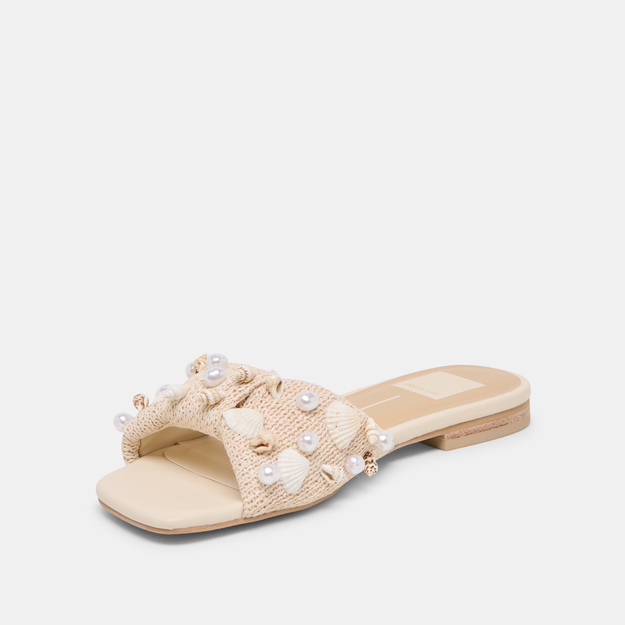 Dolce Vita SHOES | Lizza Oatmeal Beaded Raffia Sandals