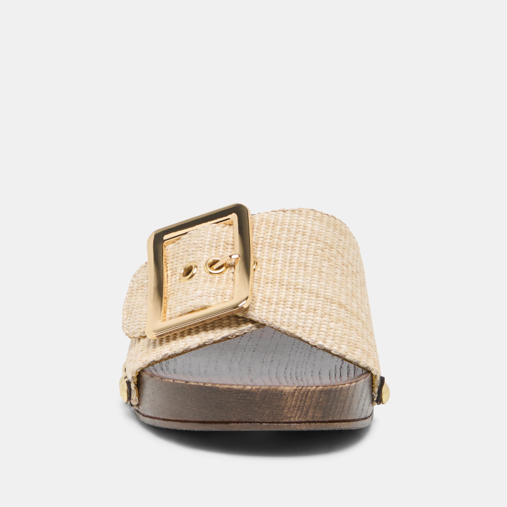 Dolce Vita SHOES | SHERY Natural Raffia Open-Toe Buckle Wood Sole Sandals