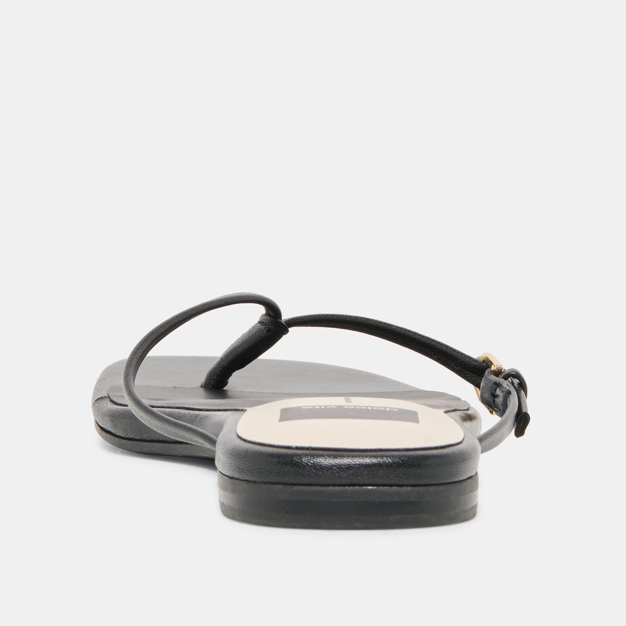 Dolce Vita SHOES | MALTA Black Leather Buckle Flip-Flop Sandals