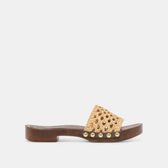 Dolce Vita SHOES | SADIE Tan Raffia Wood Sole Open-Toe Sandals