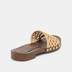 Dolce Vita SHOES | SADIE Tan Raffia Wood Sole Open-Toe Sandals