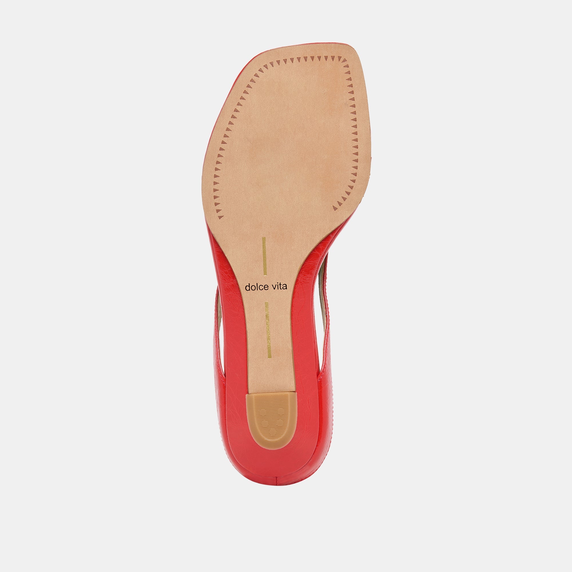 Dolce Vita SHOES | GIZEL Red Crinkle Patent Thong Square-Toe Sandals