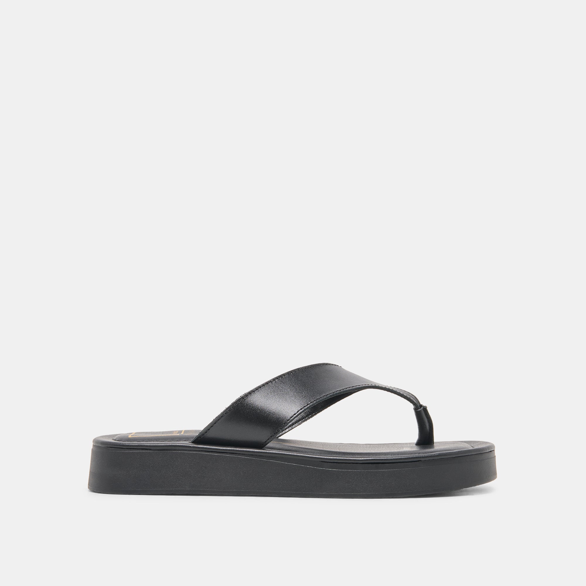 Dolce Vita SHOES | BLAYZE Black Leather Platform Flip-Flop Sandals