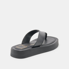 Dolce Vita SHOES | BLAYZE Black Leather Platform Flip-Flop Sandals