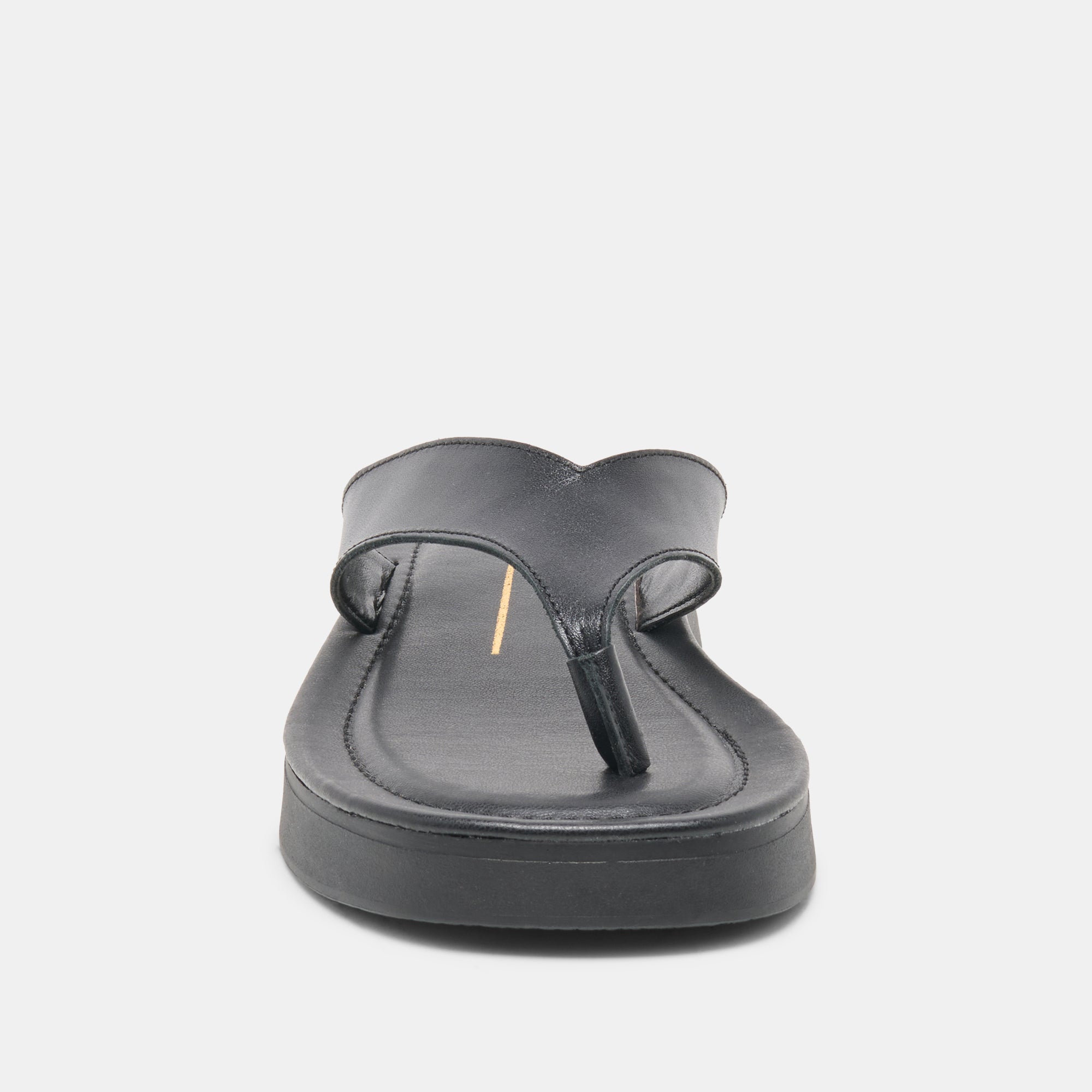 Dolce Vita SHOES | BLAYZE Black Leather Platform Flip-Flop Sandals