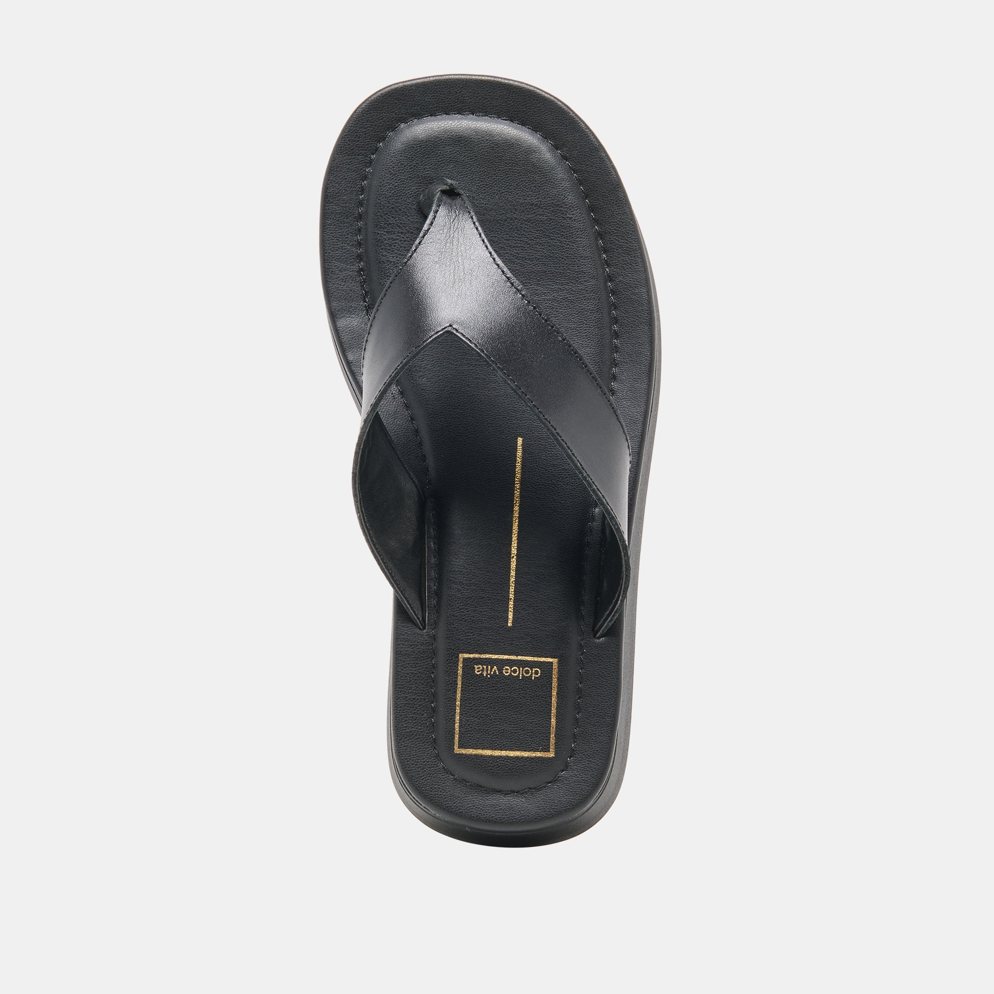 Dolce Vita SHOES | BLAYZE Black Leather Platform Flip-Flop Sandals