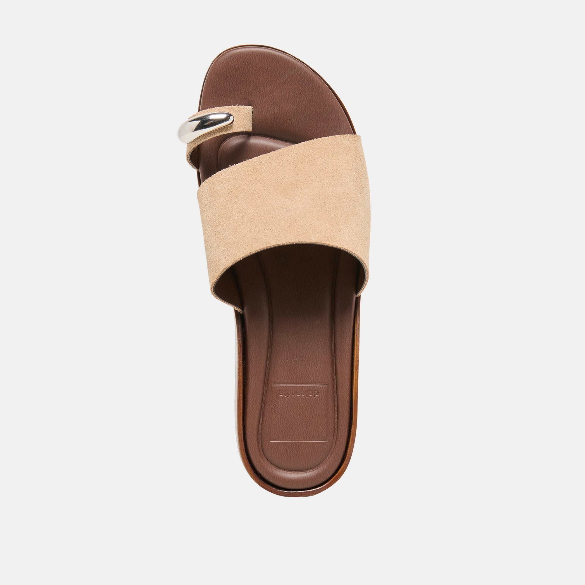 Dolce Vita SHOES | MOXY Sand Suede Metal Detail Open-Toe Sandals