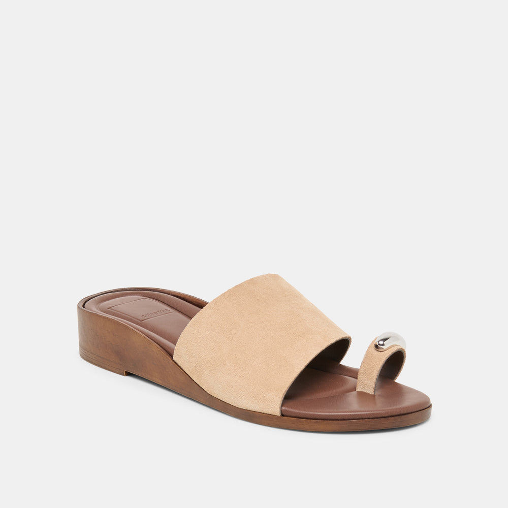 Dolce Vita SHOES | MOXY Sand Suede Metal Detail Open-Toe Sandals